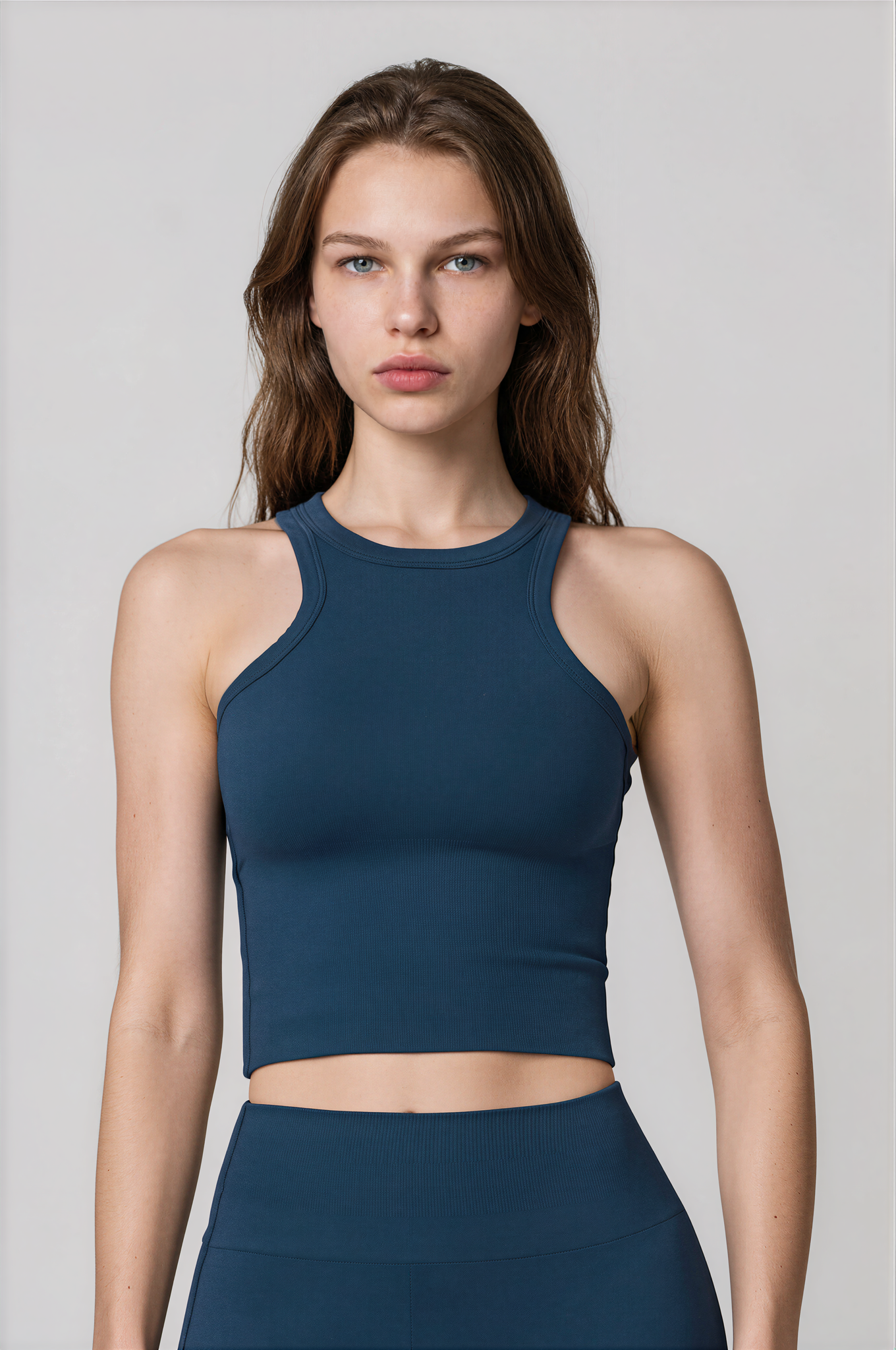 Chloe Sporcu Sırt Top – Saks Mavi