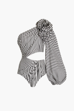 Noir Stripe Pareo Set