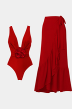 Scarlet Floral Pareo Set