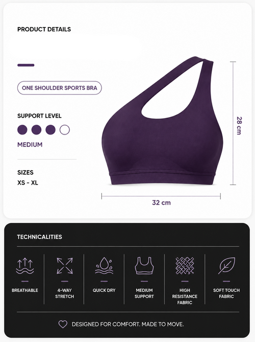 Alexa One-Shoulder Bra