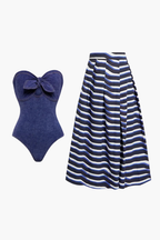 Navy Stripe Pareo Set