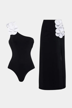 Noir Asimetrik Pareo Set