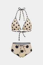 Retro Dot Bağlamalı Bikini Set
