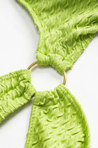 Tek Omuz Neon Yeşil Pareo Set