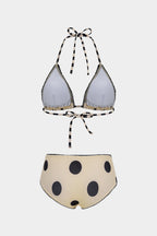 Retro Dot Bağlamalı Bikini Set