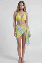 Lemon Wave Bikini Pareo Set