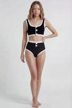Noir Button Bikini Set