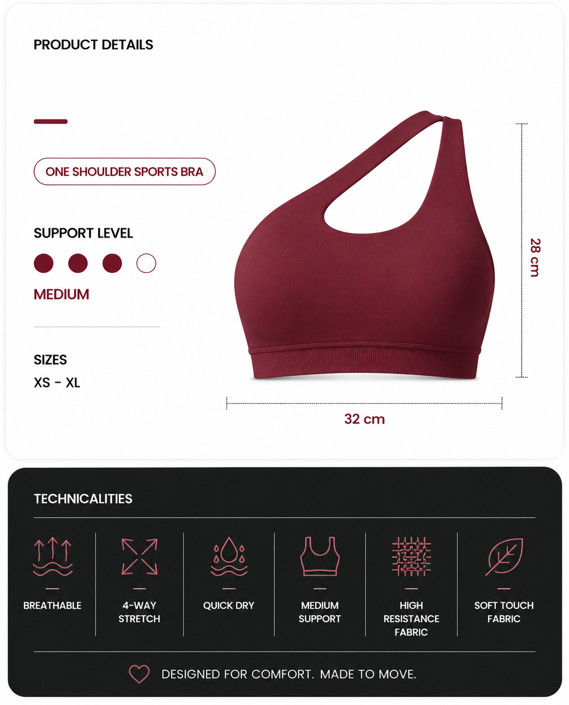 Alexa One-Shoulder Bra