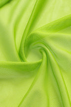 Tek Omuz Neon Yeşil Pareo Set
