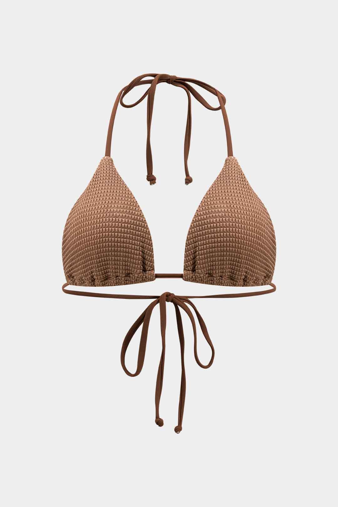 Mocha Texture Bikini Pareo Set