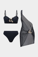 Noir Siren 3’lü Bikini & Pareo Set