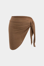 Mocha Texture Bikini Pareo Set