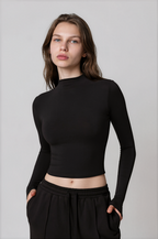 Rose Boğazlı Top – Siyah