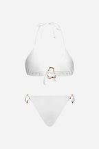 Metal Aksesuarlı Beyaz Bikini