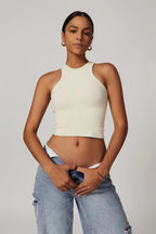 Chloe Sporcu Sırt Top – Krem