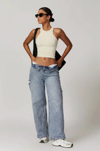 Chloe Sporcu Sırt Top – Krem