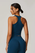 Chloe Sporcu Sırt Top – Saks Mavi