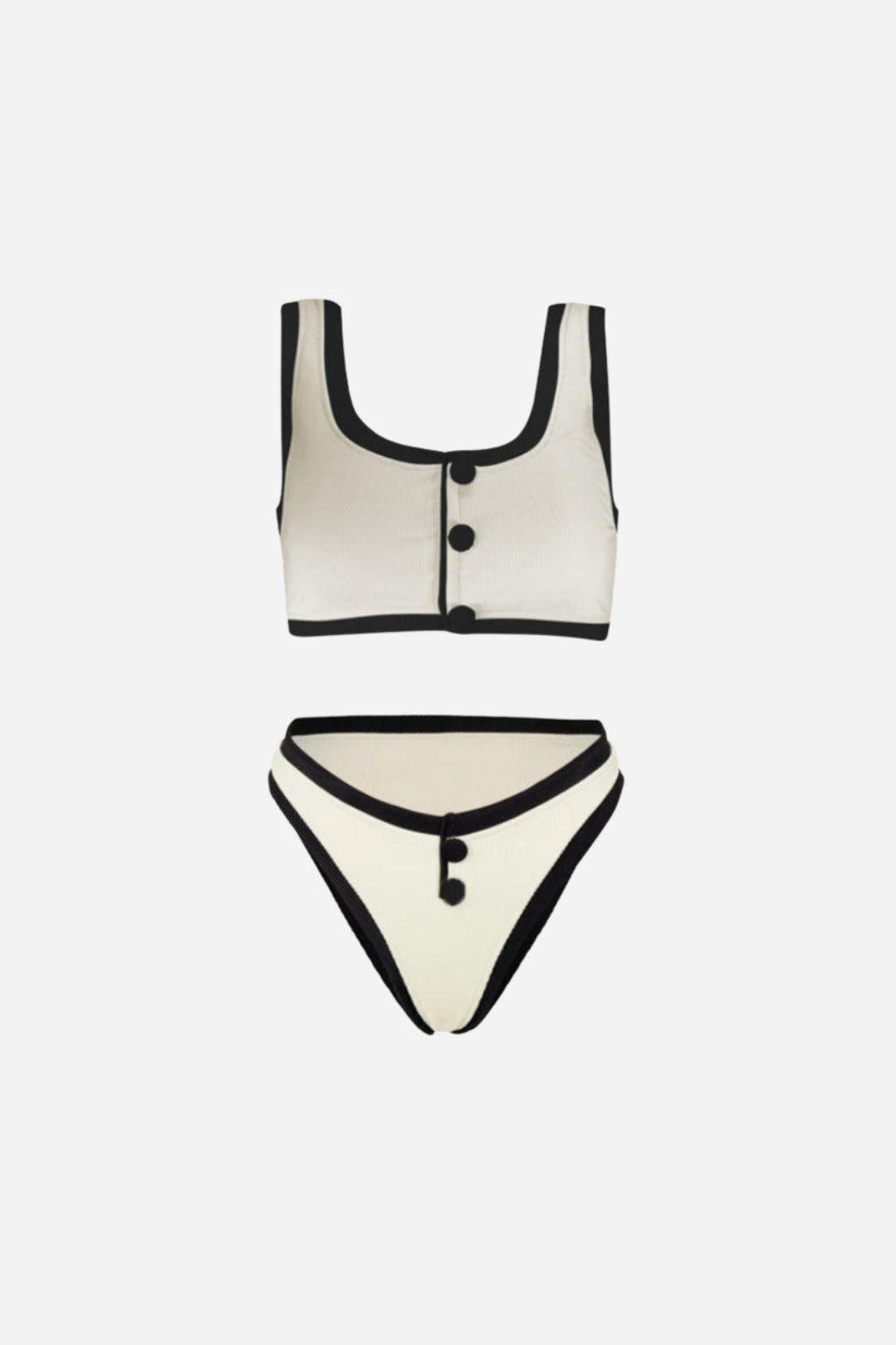 Noir Button Bikini Set