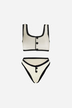 Noir Button Bikini Set