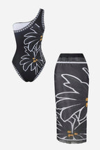 Noir Bloom Mayo Pareo Set