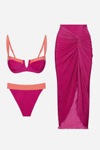Fuchsia Bikini Pareo Set