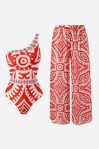 Coral Tribal Mayo Pantolon Set