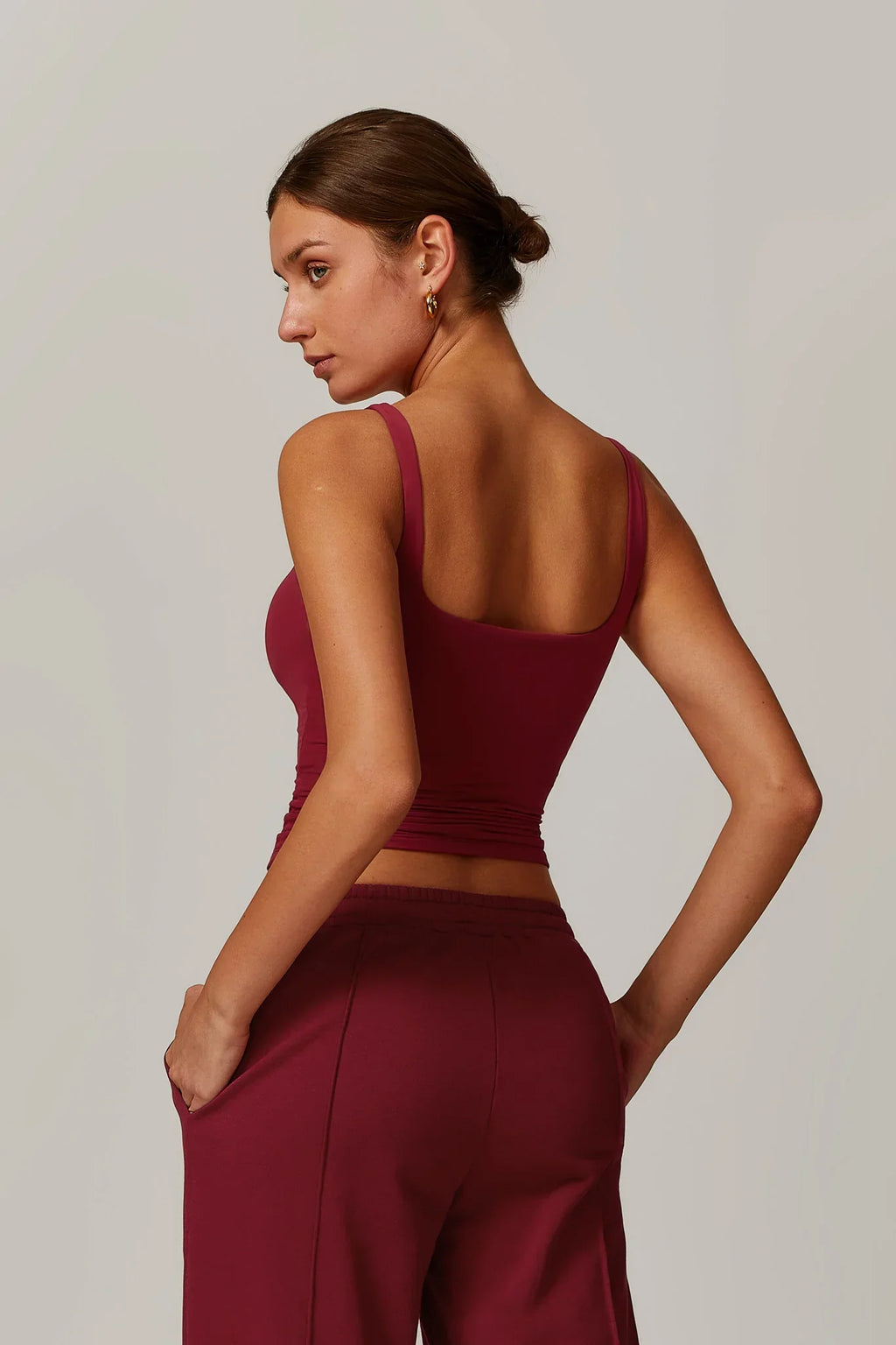 Rose Uzun Kollu Top – Bordo
