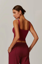 Rose Uzun Kollu Top – Bordo