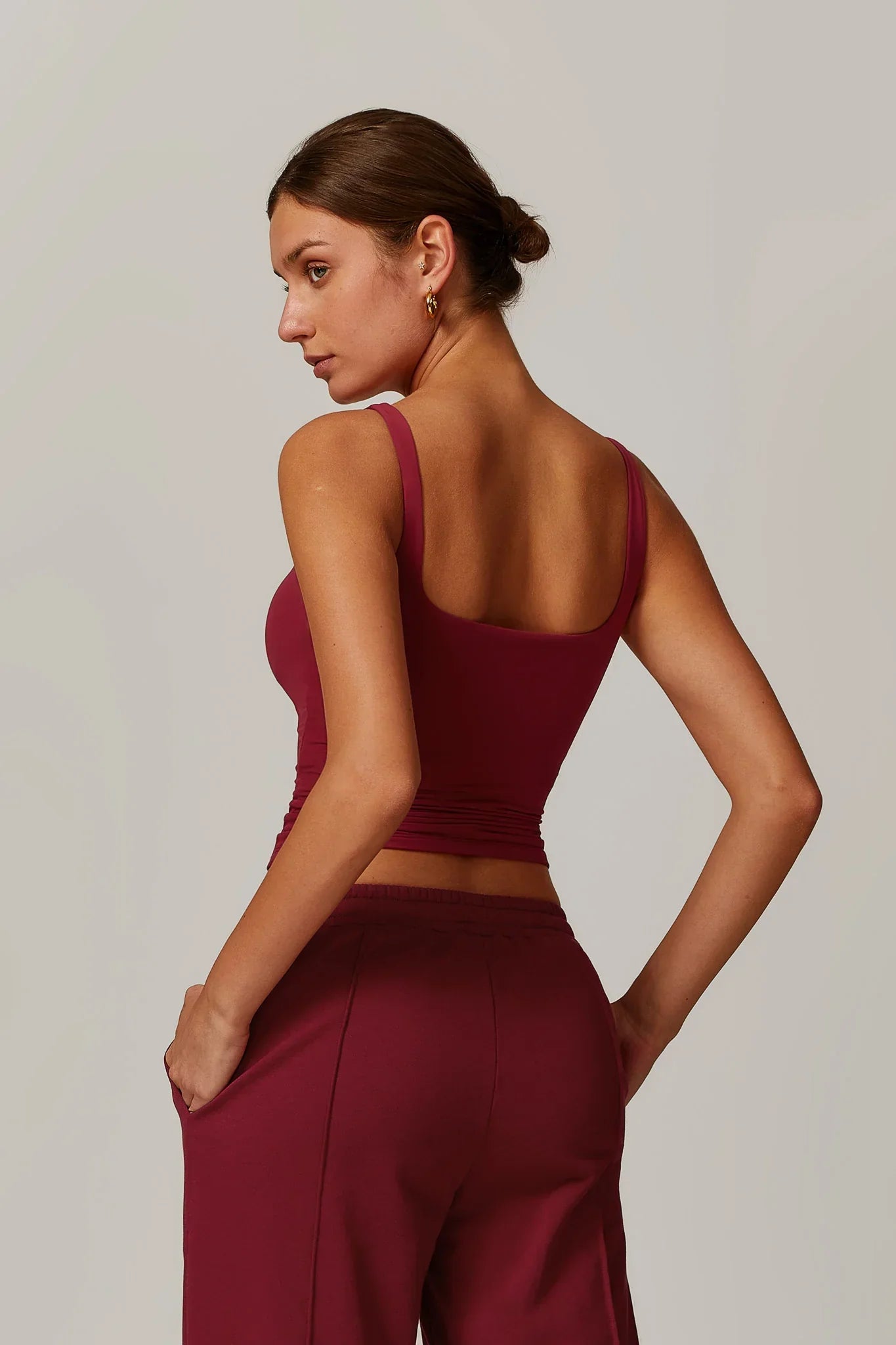 Rose Uzun Kollu Top – Bordo