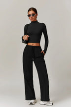 Rose Boğazlı Top – Siyah