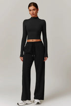 Rose Boğazlı Top – Siyah