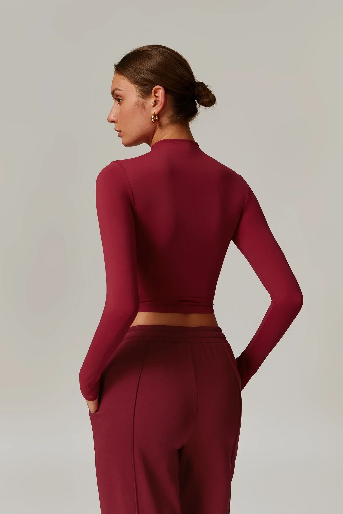 Rose Boğazlı Top – Bordo