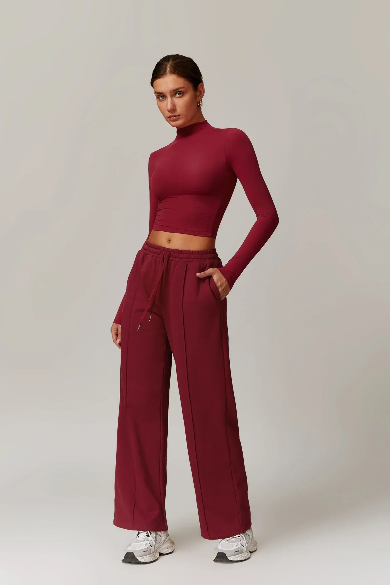 Rose Boğazlı Top – Bordo