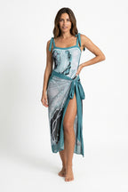 Yeşil Desenli Pareo Set