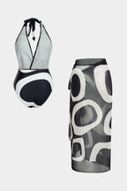 Rosvell Noir Wave Pareo Mayo Set