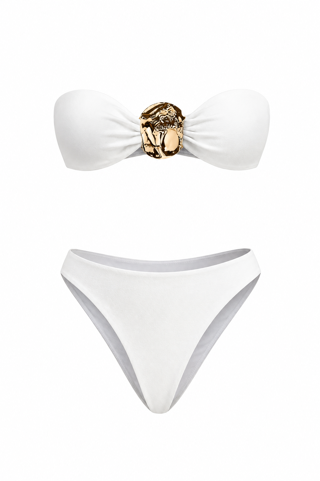Ivory Gold Bikini Pareo Set
