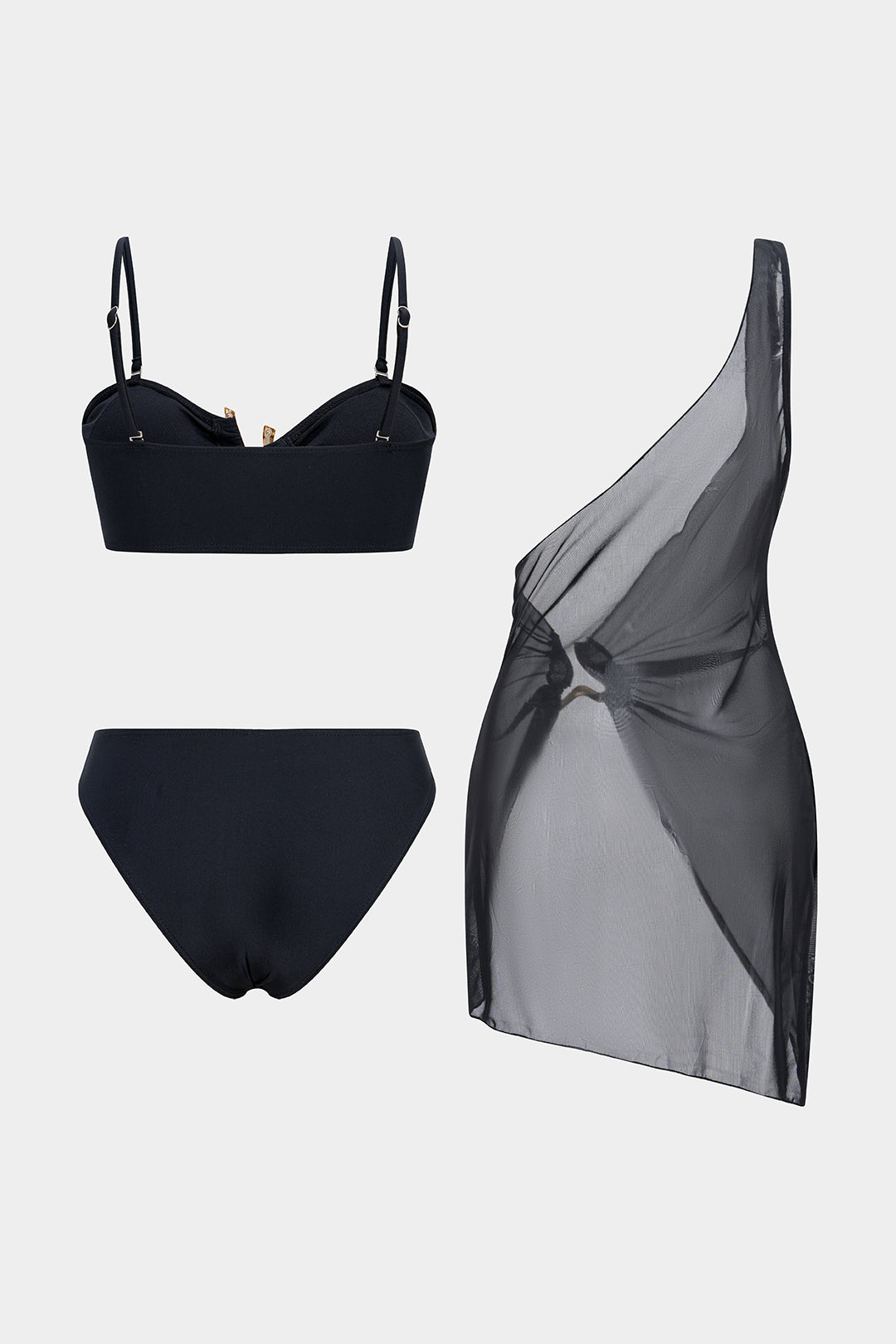 Noir Siren 3’lü Bikini & Pareo Set