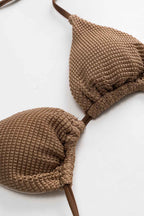 Mocha Texture Bikini Pareo Set